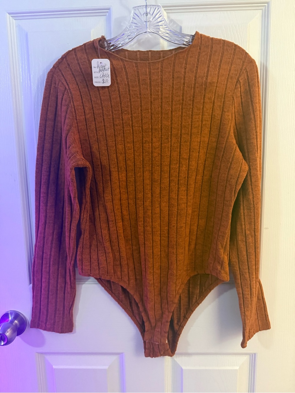 Ribbed Bodysuit in Brown